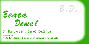 beata demel business card